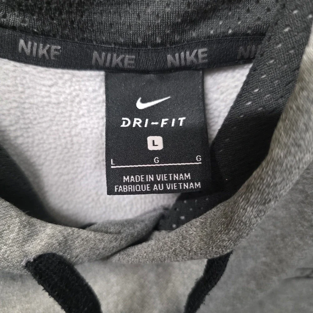 Nike Dri-FIT Mens Large Gray Heathered Pullover Hoodie Fleece Sweatshirt